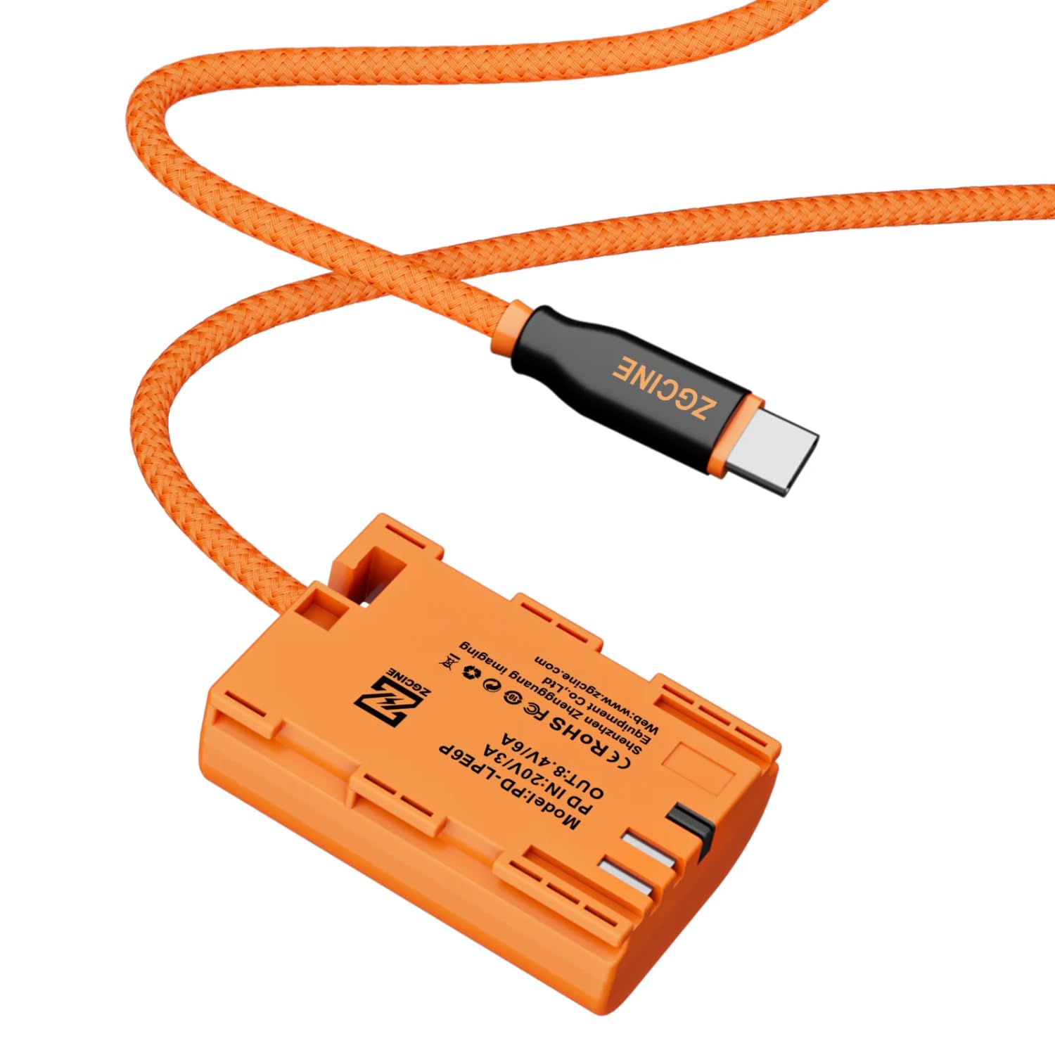 ZGCINE USB-C PD Dummy-Akku do Canon EOS R5 Mark II / R6 Mark II – kompatybilny z LPE6/LPE6P/LPE6NH – stały prąd przez USB-C Power Delivery do produkcji wideo, transmisji na żywo i nagrań długotrwałych