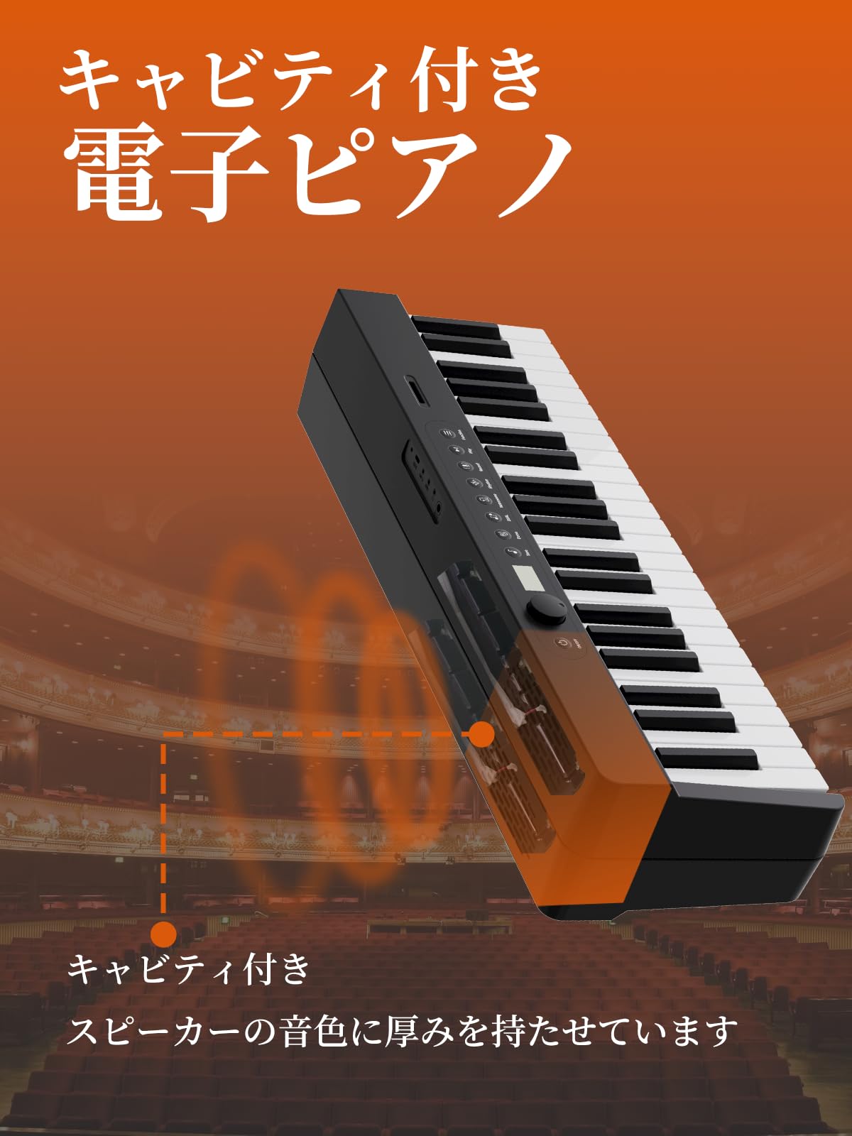 Amazon | 電子ピアノ 88鍵盤 折り畳み 薄型 キャビティ付き ウェイト