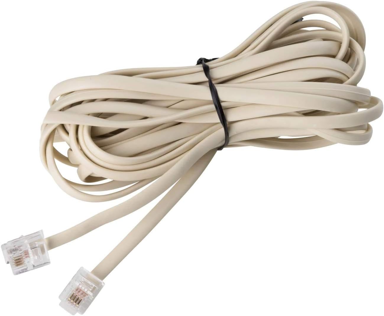 Telephone Cords for Landline Phones - Phone Cords for Landline Phones to Wall Jack - Superb Sound Quality + Sturdy Materials - Bone Ivory - Compatible with Devices w/a Phone Jack (25ft Phone Cord)