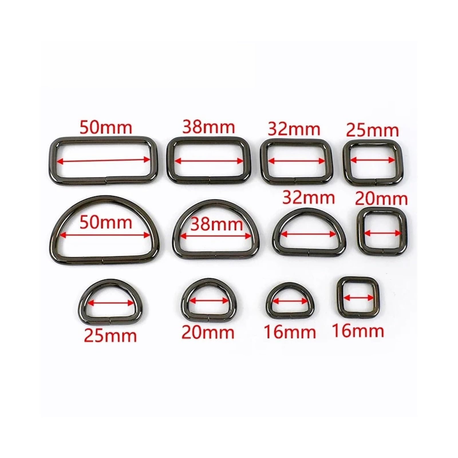 10 Pezzi di Fibbie for Borse in Metallo da 16-50 mm, Fibbie ad Anello a D for Cinghie, Ganci for Cintura, connettori, Accessori Fai da Te(F4-5-RoseGold,25mm)