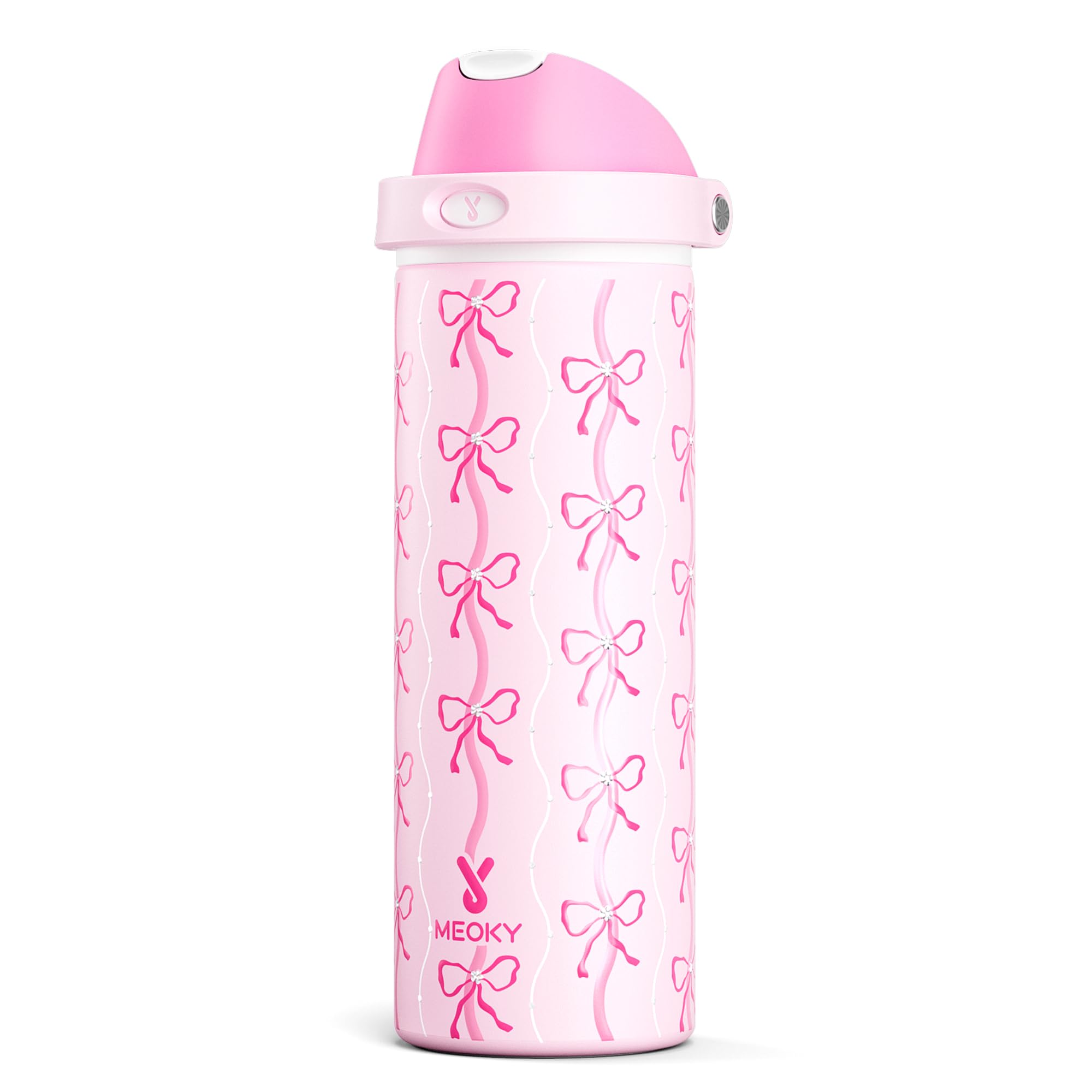 Meoky 24 oz Insulated Stainless Steel Water Bottle for School