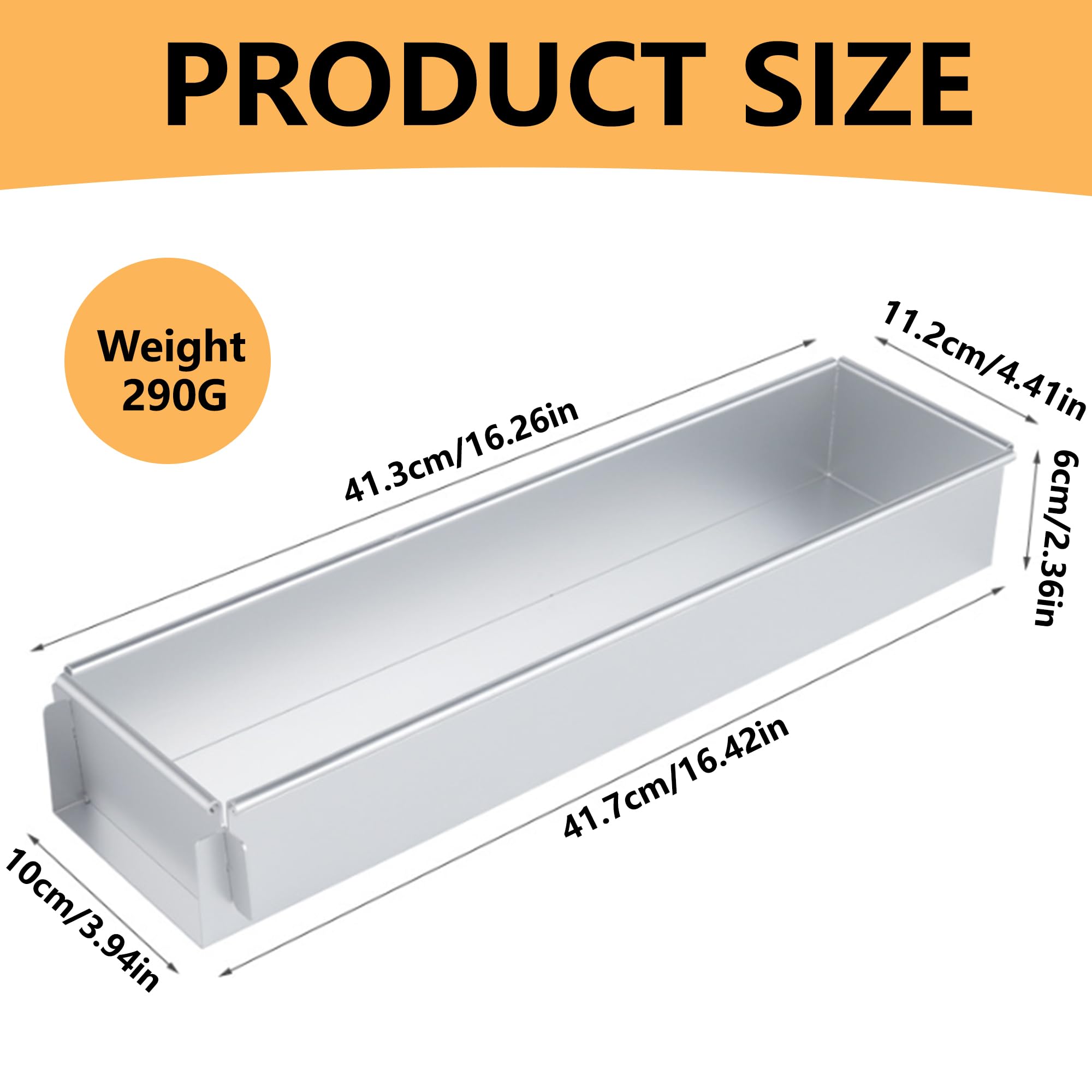 IULAVP Rectangle Cake Mold Tiramisu Pan: Nonstick Cheesecake Pan Bread Loaf Pans, Aluminum Alloy Baking Cake Pans, Removable Side Panel Mousse