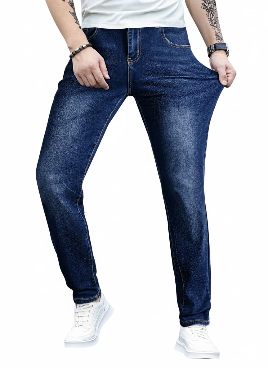 JMIERR Mens Slim Fit Stretch Tapered Leg Skinny Jeans Comfort Flexible Denim Pants for Men with 5 Pockets