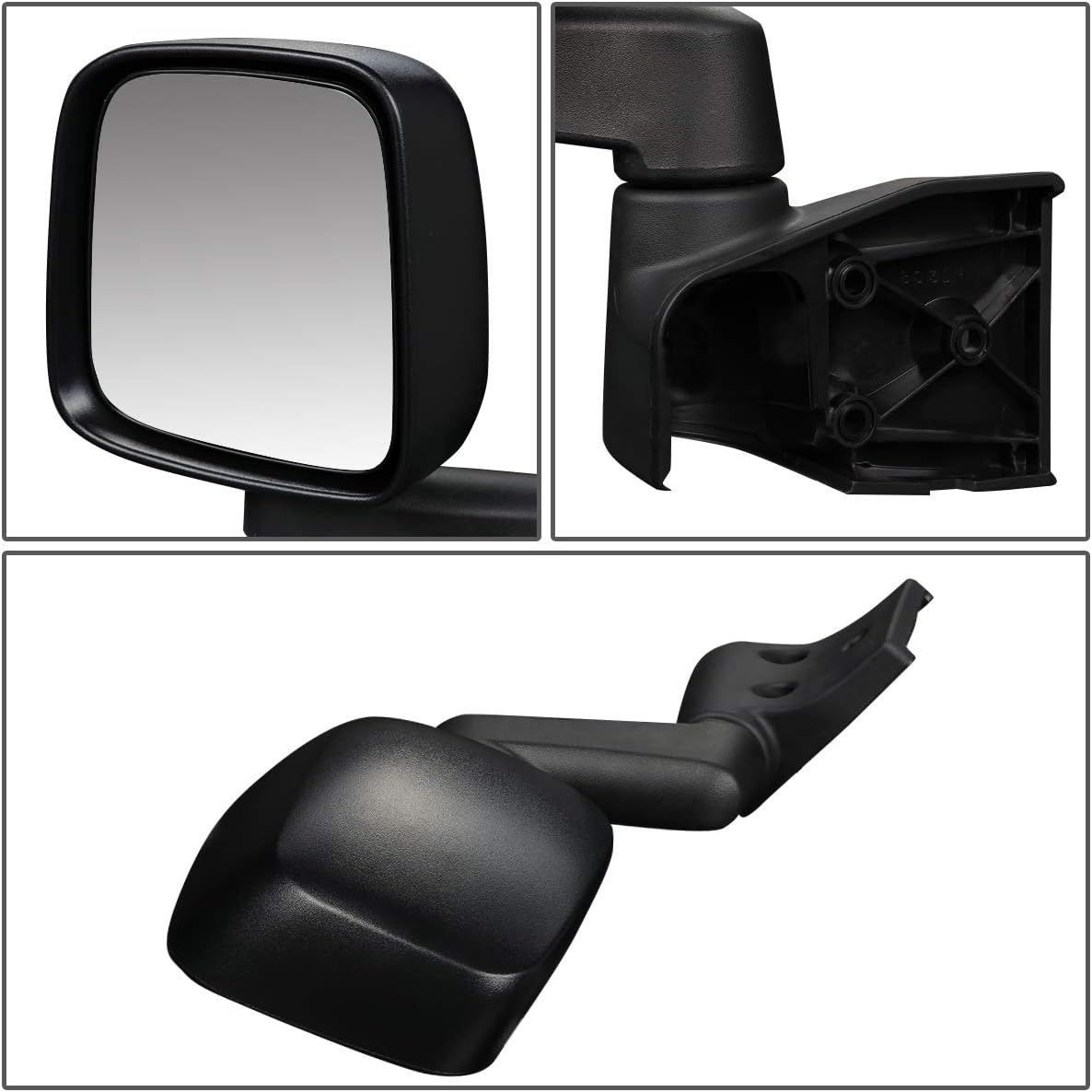 Auto Dynasty CH1320234 CH1321234 OE Style Manual Adjustment Side View Door Mirrors Compatible with Wrangler 03-04, Pair