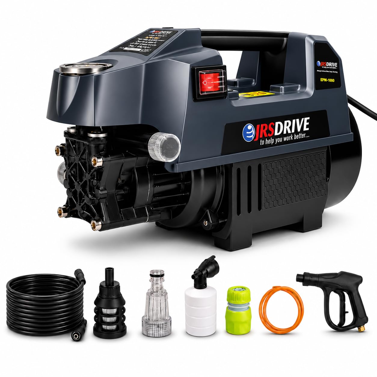 Eastman 1600W 130 Bar Induction High-Pressure Car Washer Water Pump with 6.5 L/Min Flow Portable for Car Washing Pump, Bike and Home Cleaning Purpose (EPW-1690)-image-36
