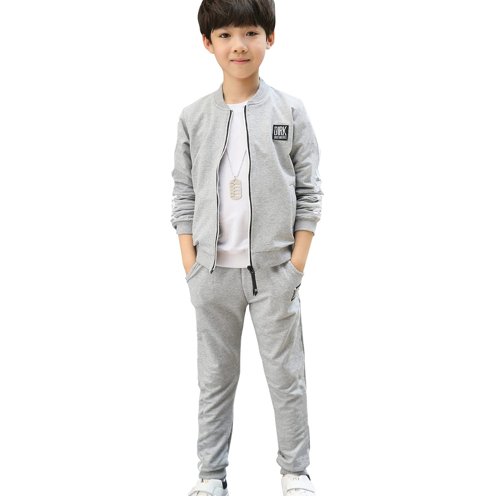 Kinder Jungen 2tlg Bekleidungsset Zweiteiler Sportanzug Trainingsanzug Jogginganzug Freizeitanzug Outfit-Set(Trainingsjacke+ Trainingshose) für Frühling & Herbst