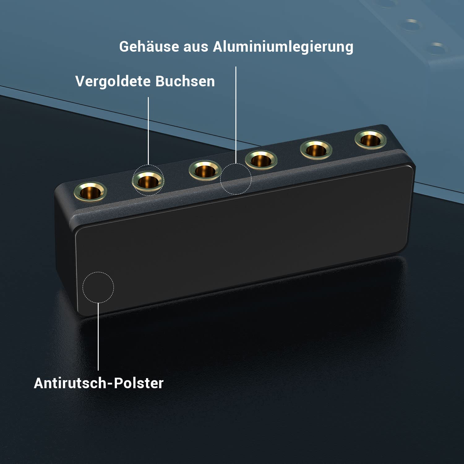 Cubilux passiver 6,35 mm Kopfhörer Splitter Box, 1/4 Zoll TS TRS Audio Verteiler mit 5 Ausgängen, für Studio und Bühne