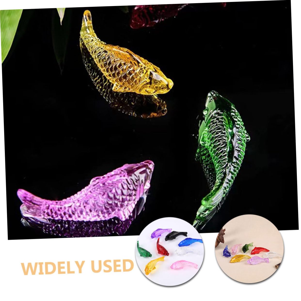 Cabilock 32 Piezas De Adorno De Peces Artesanías De Cristal Decoración para Acuario Falso Compacto Decoración De Peces Pequeños Adorno para Pecera De Escritorio