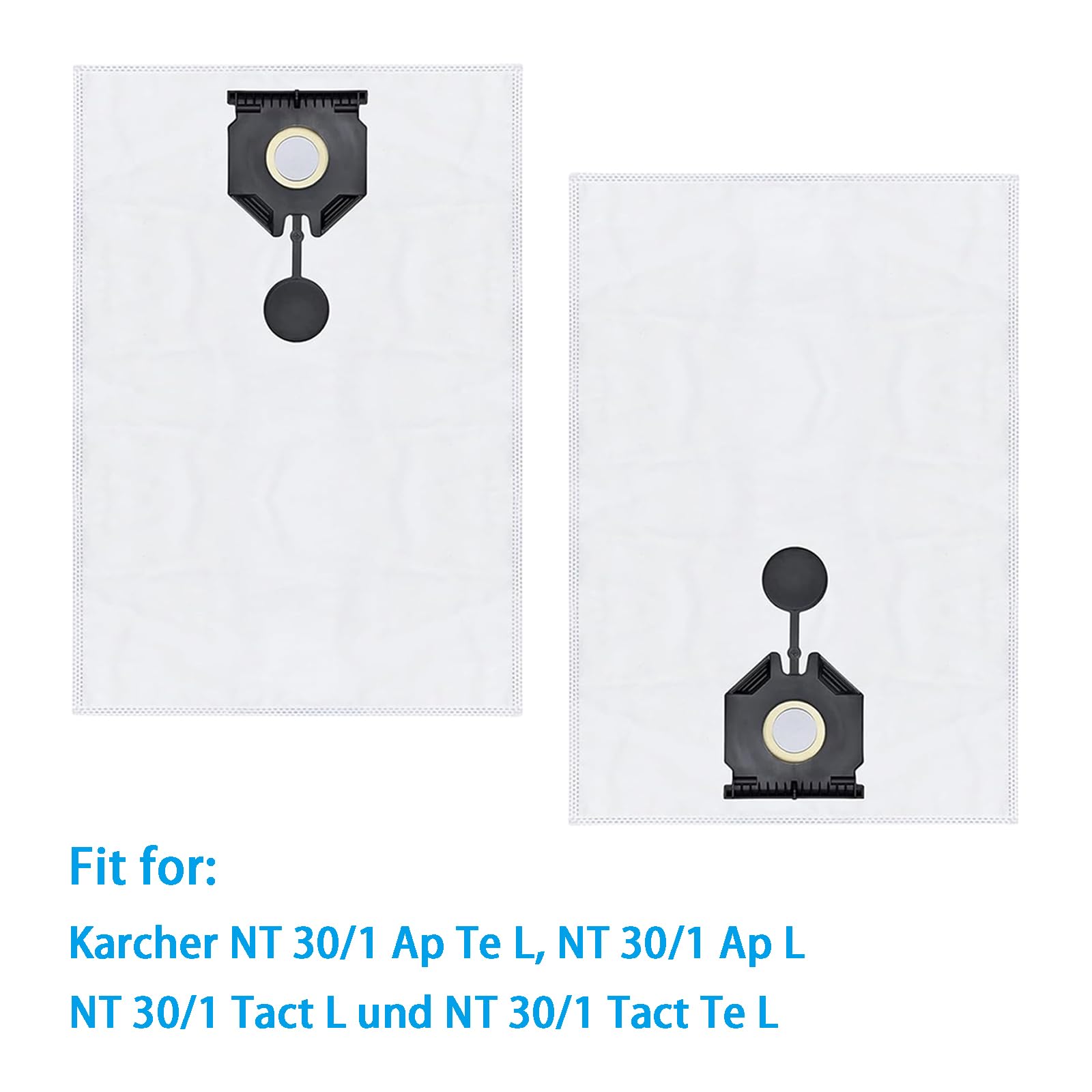 Sacchetti per aspirapolvere Kärcher NT 30/1 Ap Te L NT 30/1 Ap L NT 30/1 Tact L NT 30/1 Tact L NT 30/1 Tact Te L 30 L Umido/Asciutto Ricambi Sacchetti (10 pezzi)