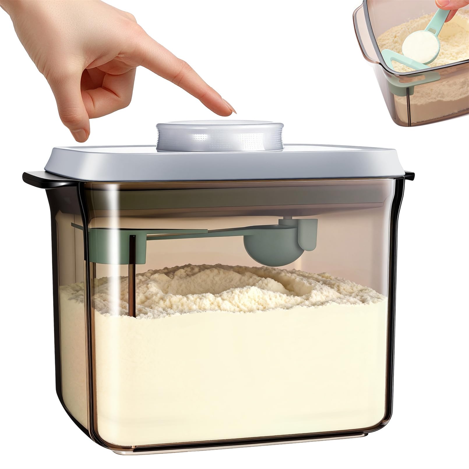 Luftdichte Milchpulverspender 1L Versiegelter Milchpulver Box Milchpulver Behälter mit Löffel zur Aufbewahrung von Lebensmitteln