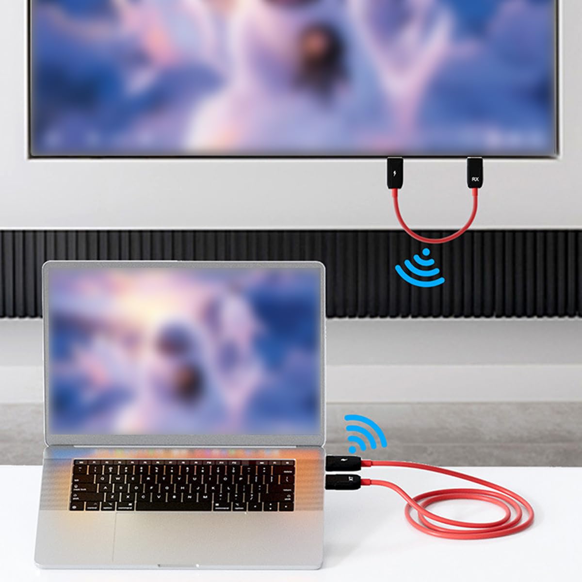 Trasmettitore e ricevitore HDMI wireless Extender HDMI wireless da 5 GHz Trasmissione video/audio a doppio schermo 1080P Adatto per vari dispositivi digitali