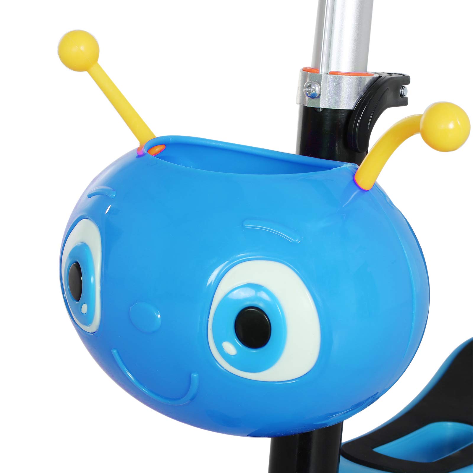 HOMCOM 3 en 1 Trottinette pour Enfants Trottinette 3 Roues évolutive Hauteur Guidon réglable Charge Max. 50 Kg Canne télescopique Selle Dossier Amovible