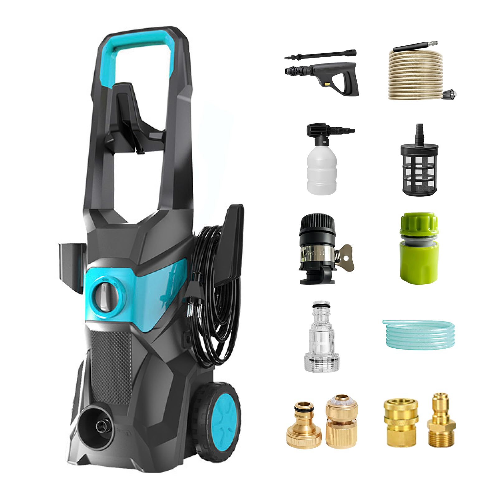 Pressure Washer 1600W 150Bar, High Pressure Jet Washer with Foam Cannon
