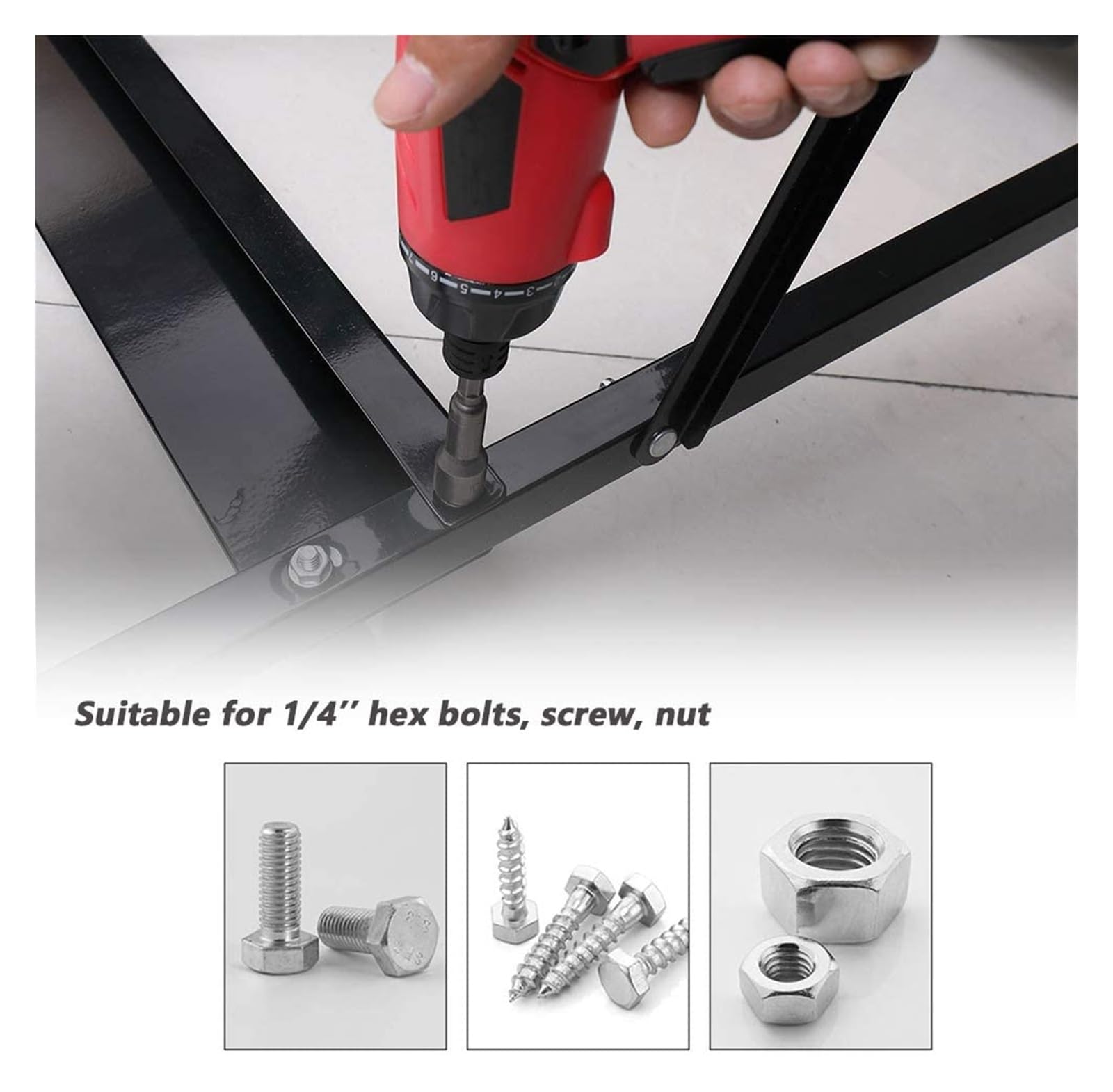 Destornillador de tuerca magnética con enchufe de impacto de 6mm-19mm, juego de llaves hexagonales de 1/4, adaptador de broca for taladros eléctricos, Kit de enchufe de controladores de imp