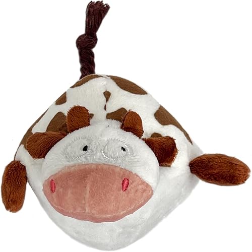 Glory To Dog Juguete de peluche para perro de vaca Roly-Poly con arrugado y chirriador