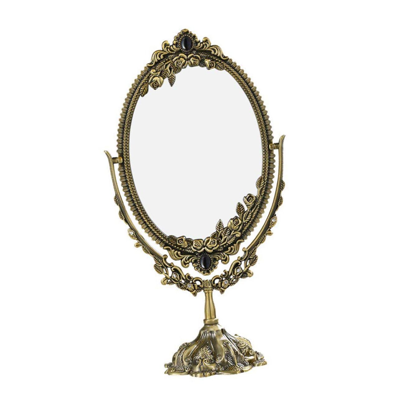 Miroir de maquillage rétro en métal vintage idée cadeau élégante femmes