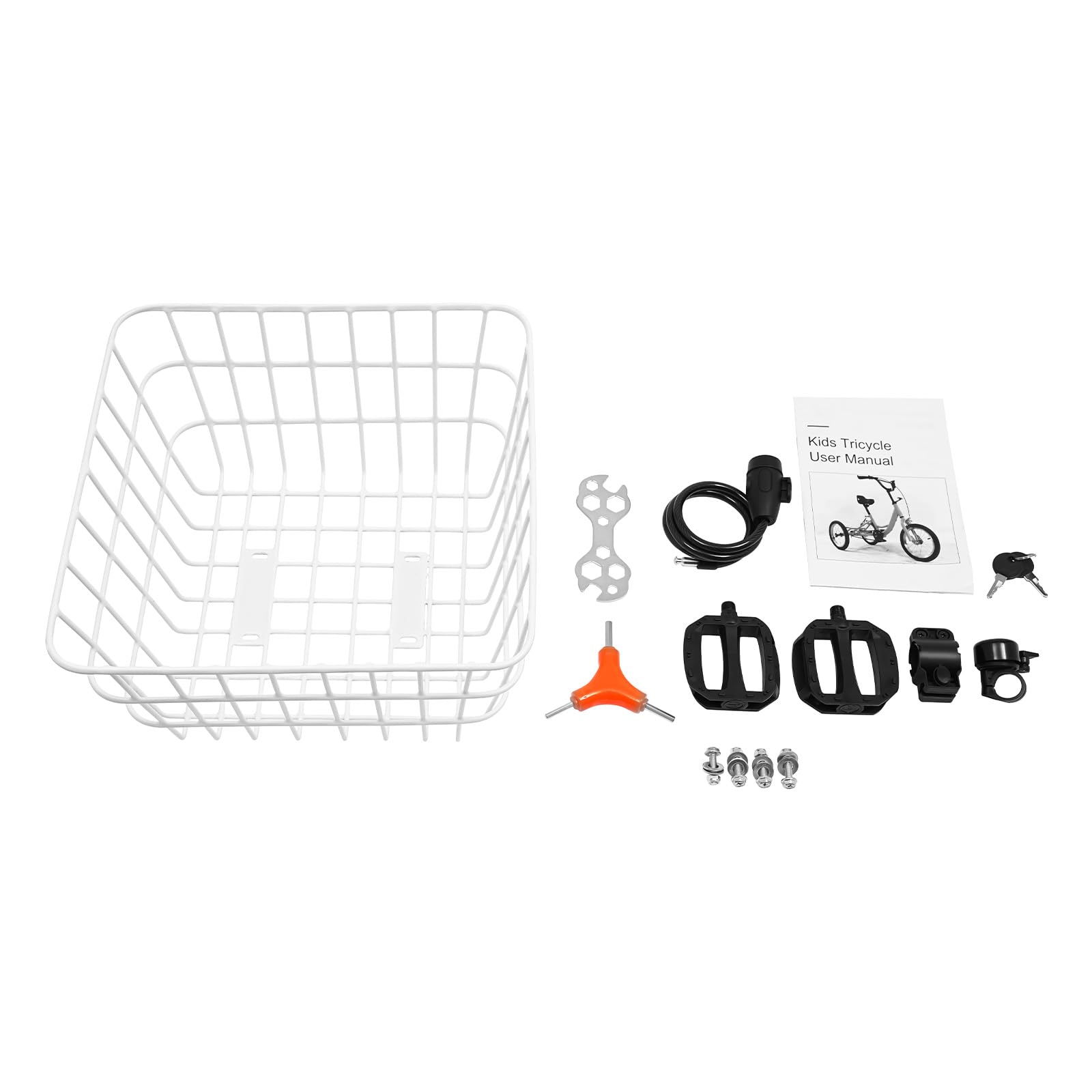 Bicicleta de triciclo de 16 pulgadas, 3 ruedas para niños con cesta de la compra, sillines de altura ajustable, triciclo infantil para niños a partir de 7 – 10 años
