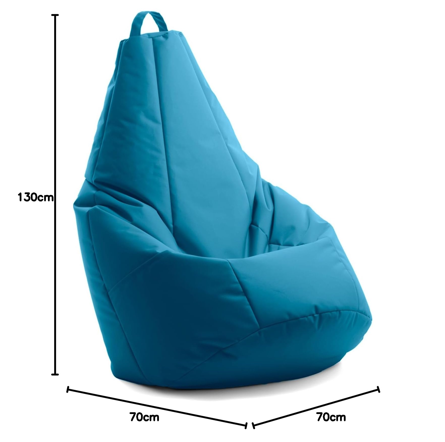 Avalon - Puff Poltrona Sacco Pera Deluxe Grande Sfoderabile, Pouf Sacco di Qualità Sartoriale, Bean Bag per Sedersi Ergonomico, Tessuto Antistrappo Impermeabile, Made in Italy(70x130cm-Petrol)
