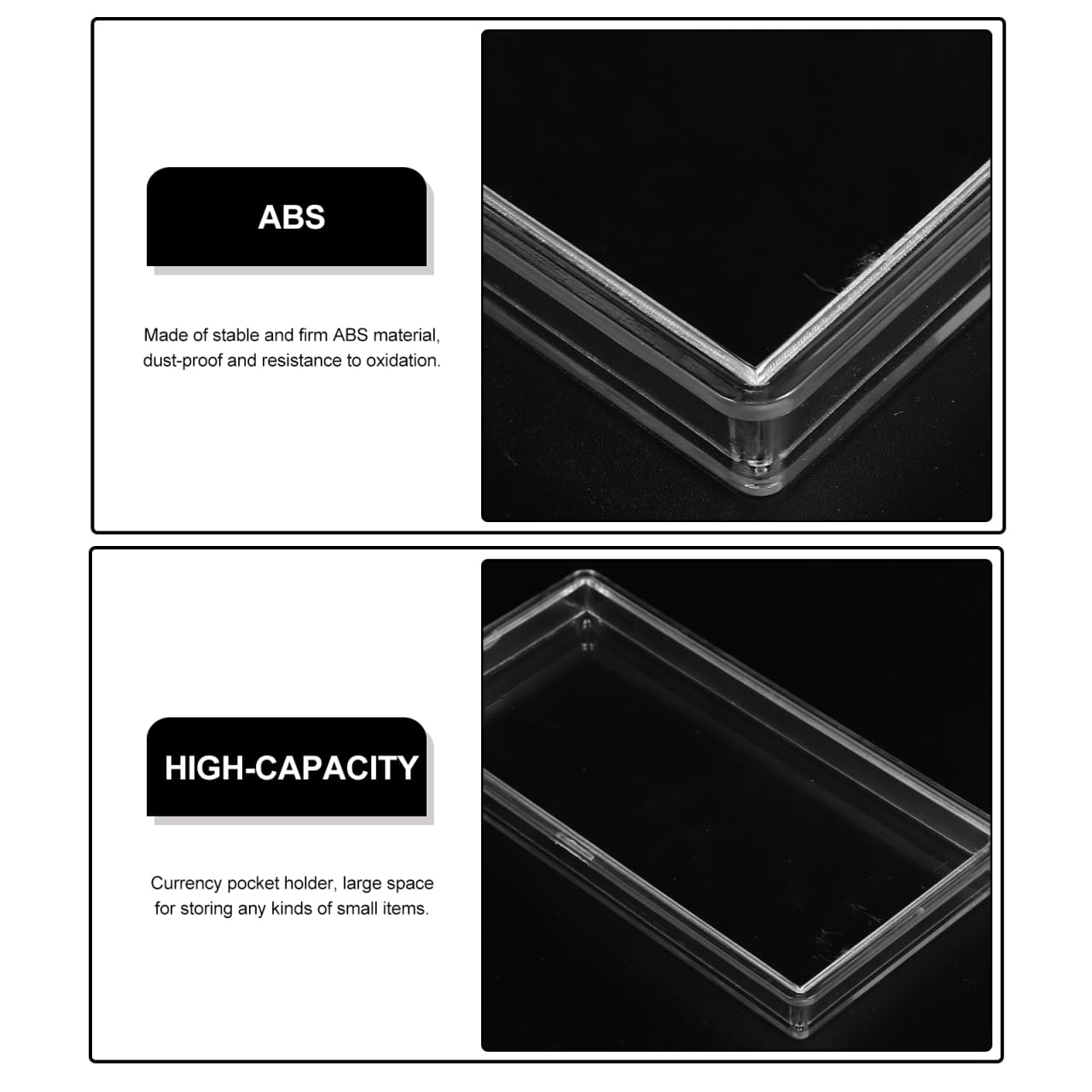 Tofficu Banknote Storage Box for Paper Collection Holder for Cash Commemorative Coins Organizer for Currency Stamps - Image 4