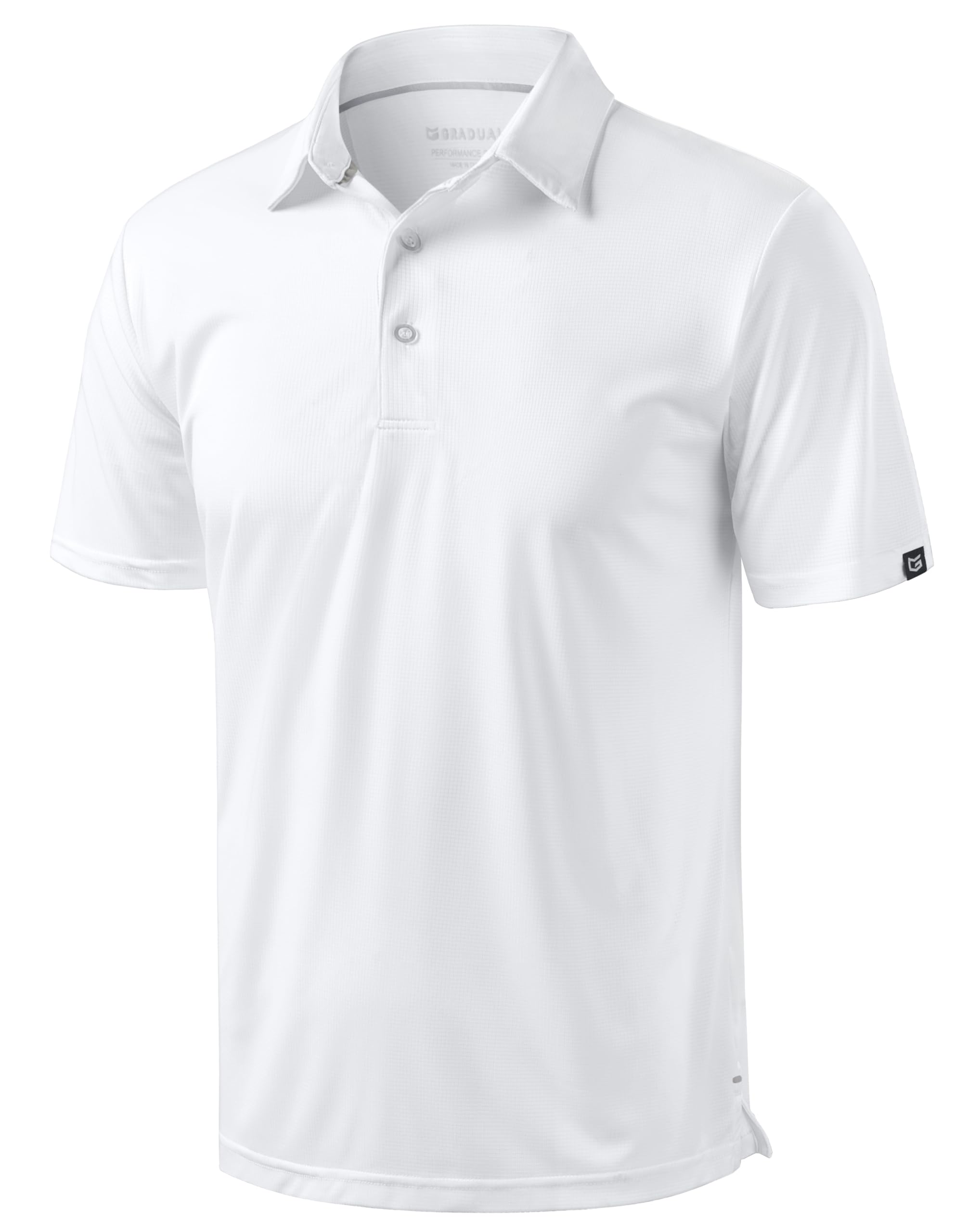 Mens Golf Shirt Grid Lightweight Short Sleeve Dry Fit Moisture Wicking Performance Athletic Collared Polo Shirts for Men
