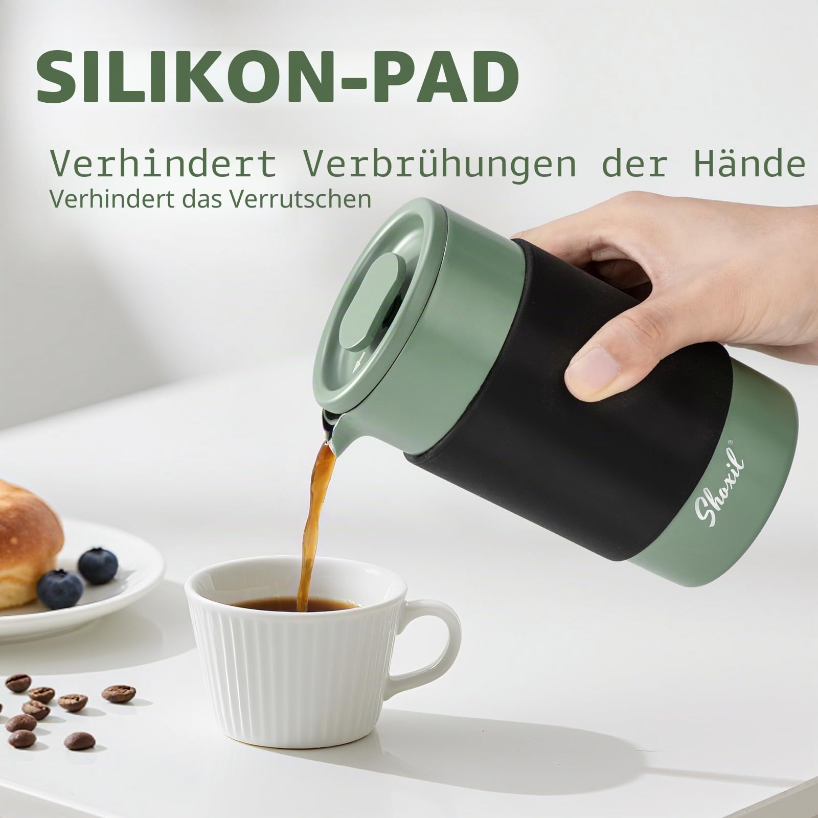 French Press – 350 ml Kaffeepresse aus Edelstahl, 2 Tassen Kaffeebereiter für gemahlenen Kaffee, tragbare französische Presse
