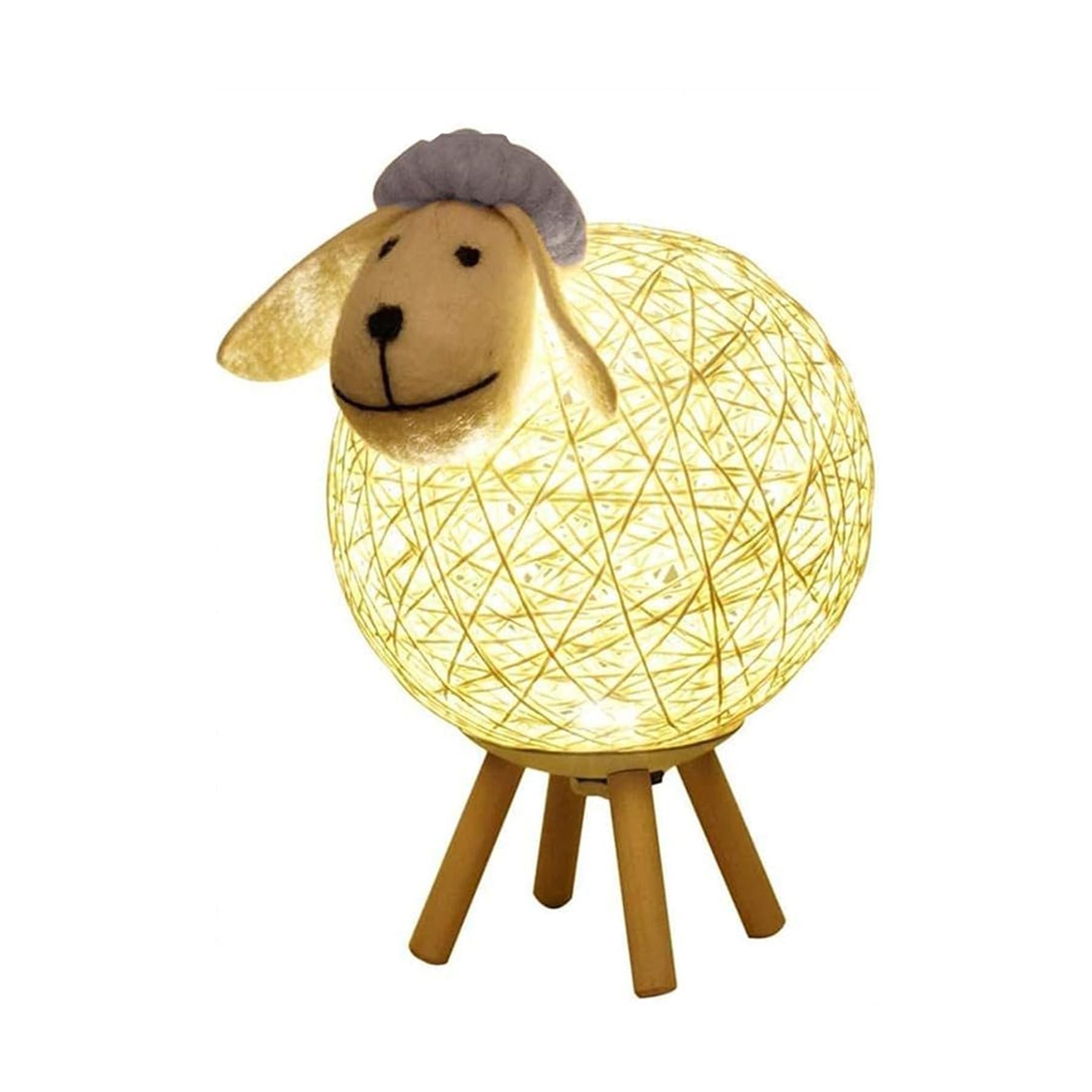 A Piece Sheep Lamp from Hotooldo Adjustable LED Night Light Reading Light Table Lamp Decorative Led Lamp for Bedroom Bedside Decoration, Remote Control Switch Gray Sheep(7 Color Change)