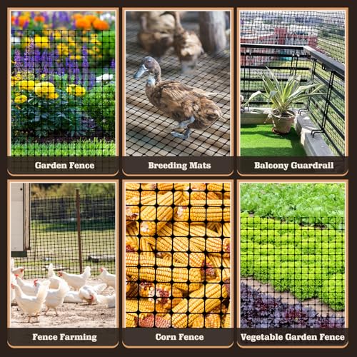 1m x 25m Garden Fencing with 100 Cable Ties - 2.7mm Plastic Temporary Barrier for Dogs, Chickens, Rabbits & Vegetable Protection, Poultry & Pet Safety Enclosure - Image 2