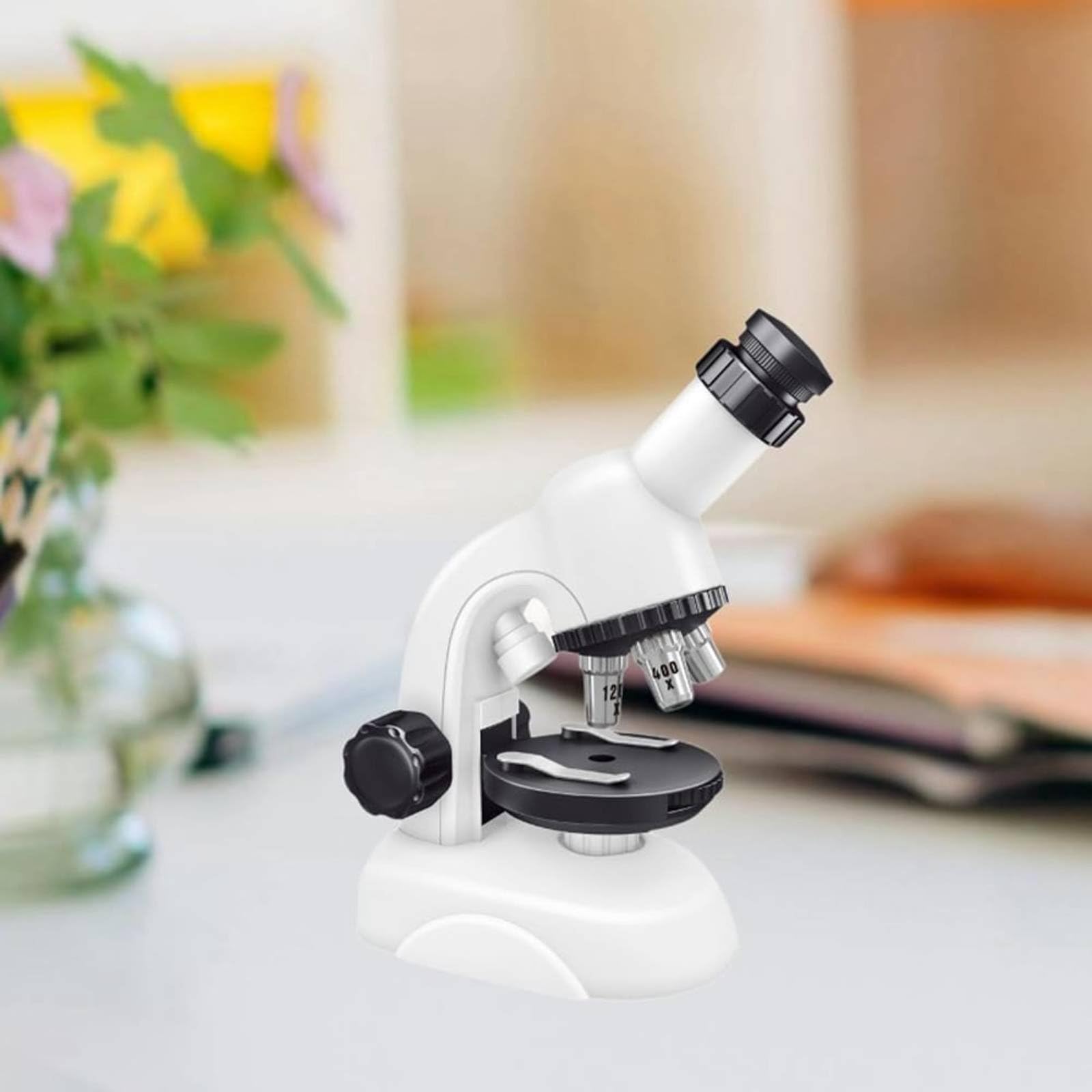 Harilla Microscopio Bambini Kit Microscopio Esperimento Scolastico Analisi Funzione Cognitive Curiosità Conoscenza Adatto per Studio Laboratorio Casa