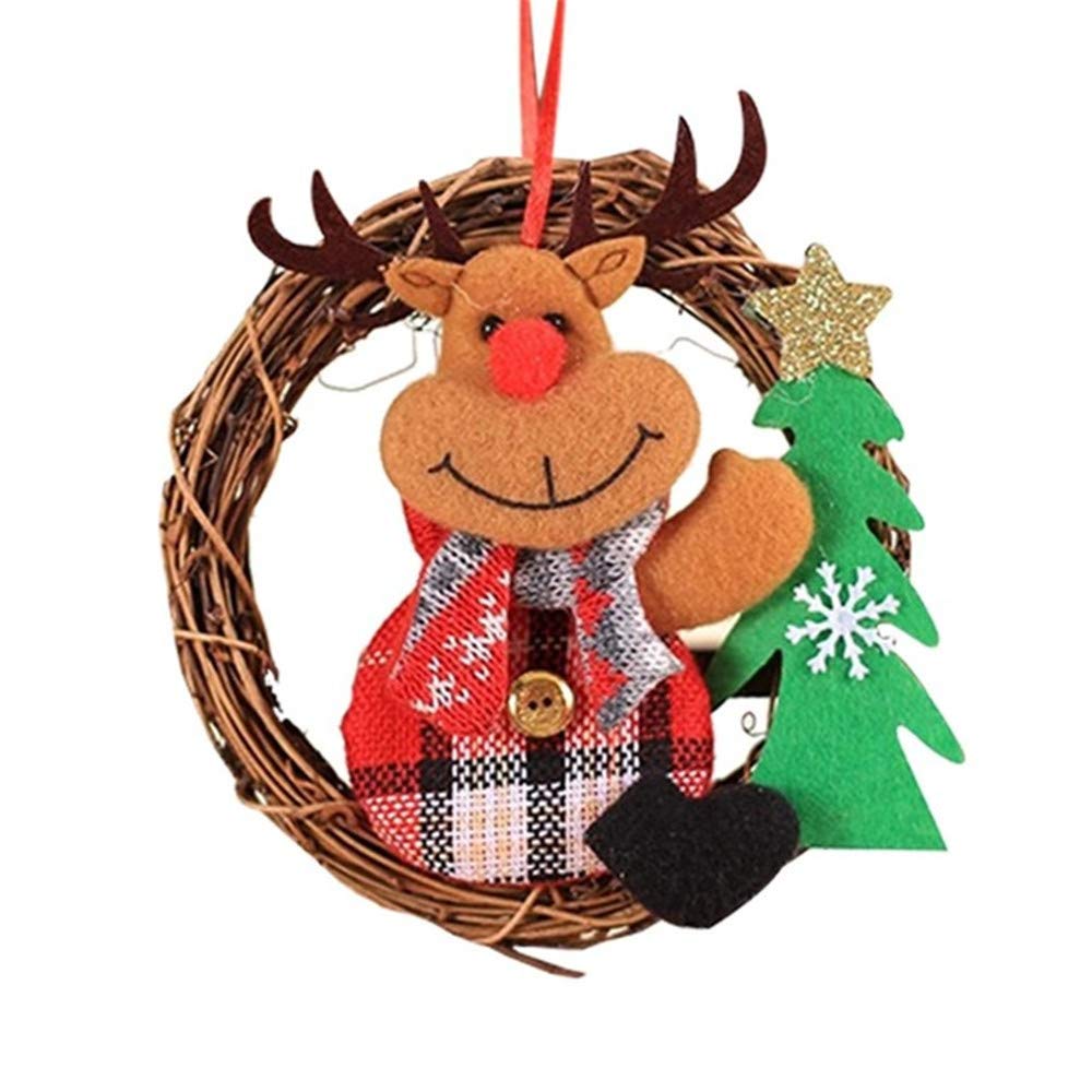 Guirlande De Noël Porte Suspendue Figurine Rotin Arbre De Noël Décoration Party Creative 3