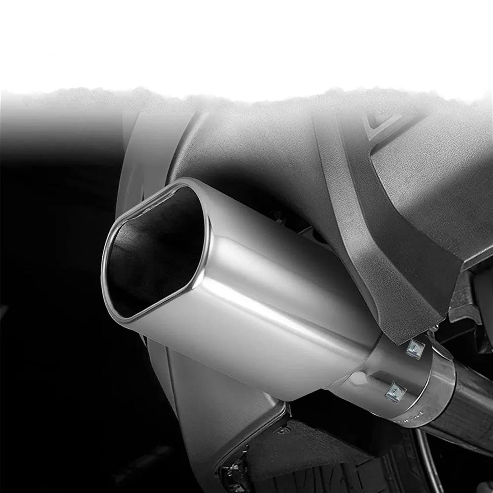 Auto Tubo Scarico Terminale Di Scarico Quadrato Ingresso Da 2,5" Uscita 3" X 5,5" Tubo Diesel Lungo Cromato Lucido Da 9" Saldato