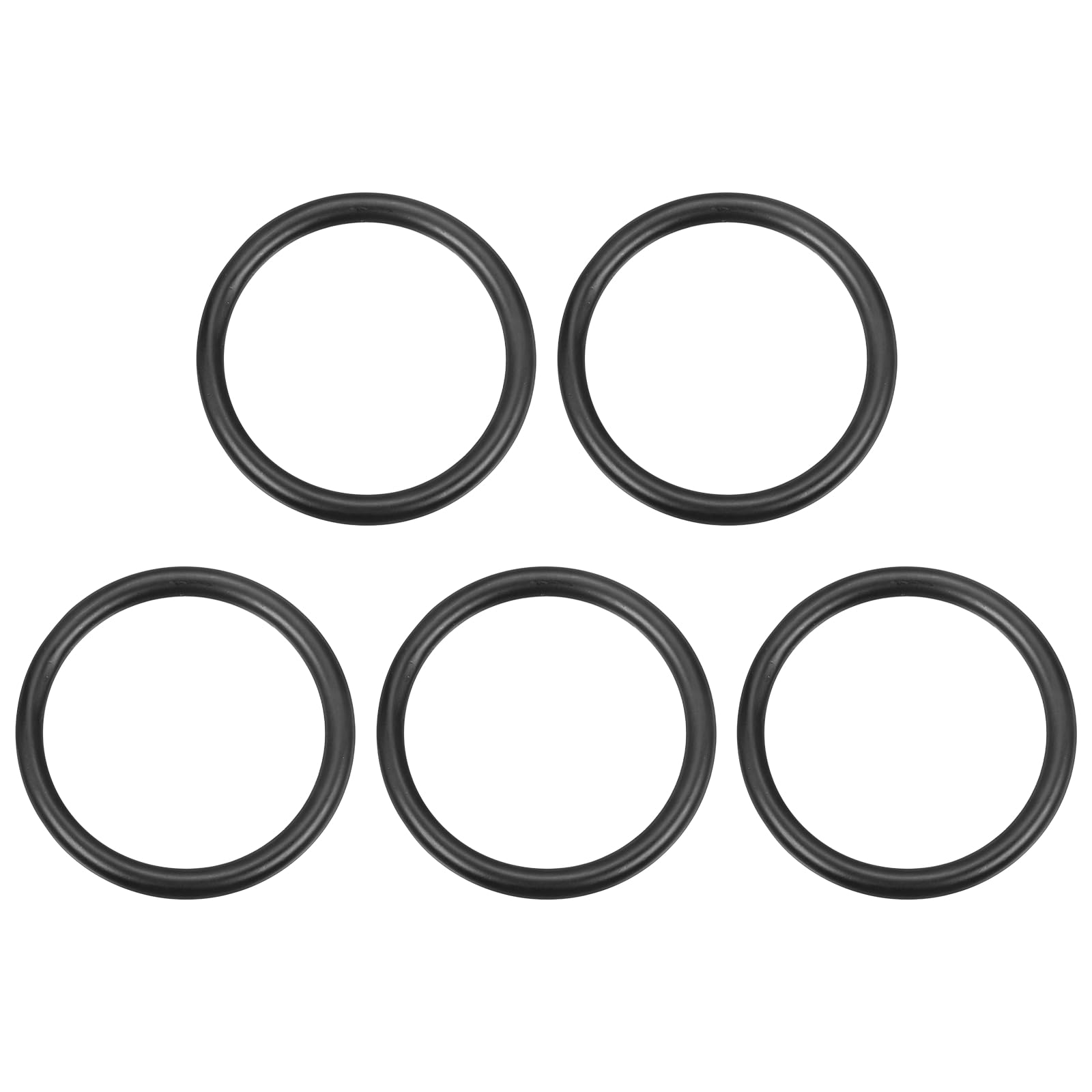 PATIKIL Metal O Ring, (46mm x 40mm x 3mm, Black) (5 Pcs), Solid Seamless Welded 304 Stainless Steel Multi-Purpose Round Rings, Suit for - Crafts/Dog Leashes/Plant Hangers