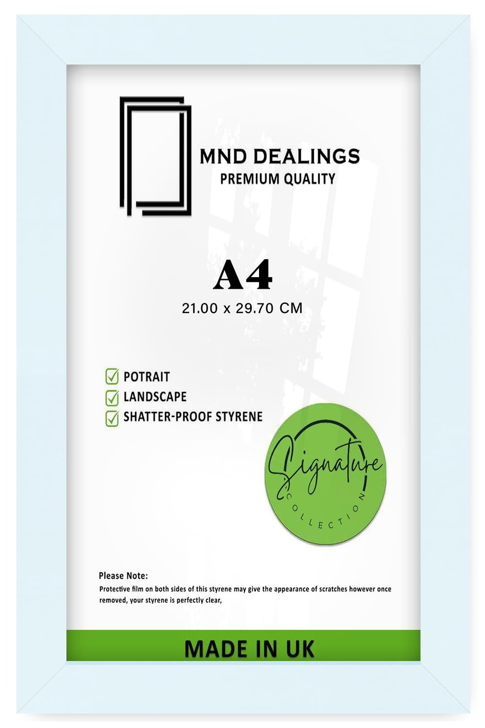 MND Dealings | Eton Picture Frame A4 (21.00 x 29.70 CM) A4 (29.70 x 21.00 cm) for Posters, Certificates & Wall Décor, Perfect for Home, Office, Durable MDF Finish with Hooks [ White ]