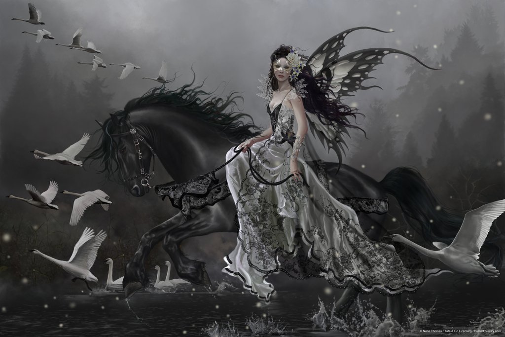 Amazon.com: Lamentation of Swans Fairy on Horse by Nene Thomas