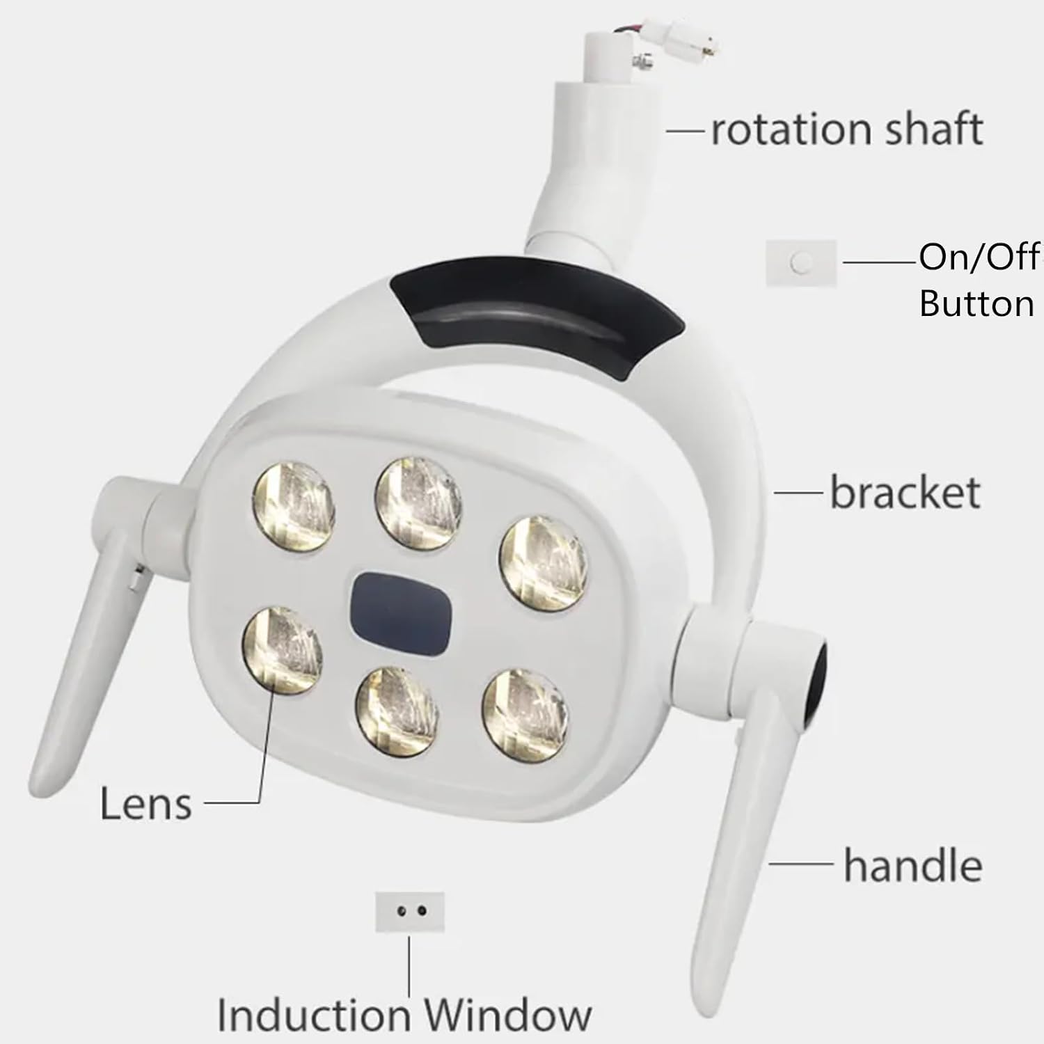 22/26mm Dental Shadowless Operation Light 6LEDs Induction Oral Lamp for Chair with Removable Handle KY-P115 (22mm)