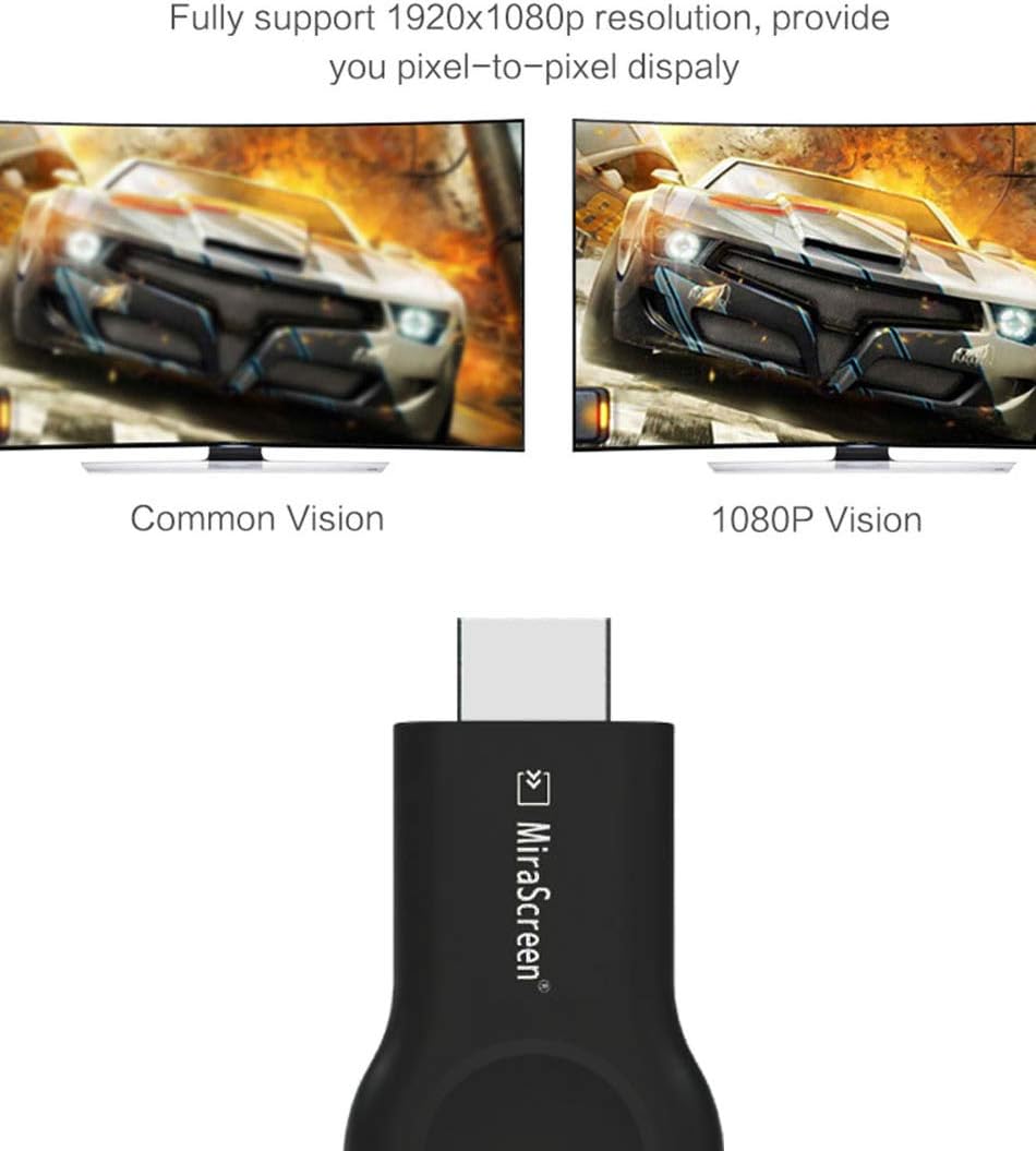 Zadmory Wireless WiFi Display Adapter Dongle,MiraScreen E8 2.4G HDMI Display Adapter Receiver,1080P& Dual Band Wireless WiFi Adapter Mirroring Screen, (Black),E8'