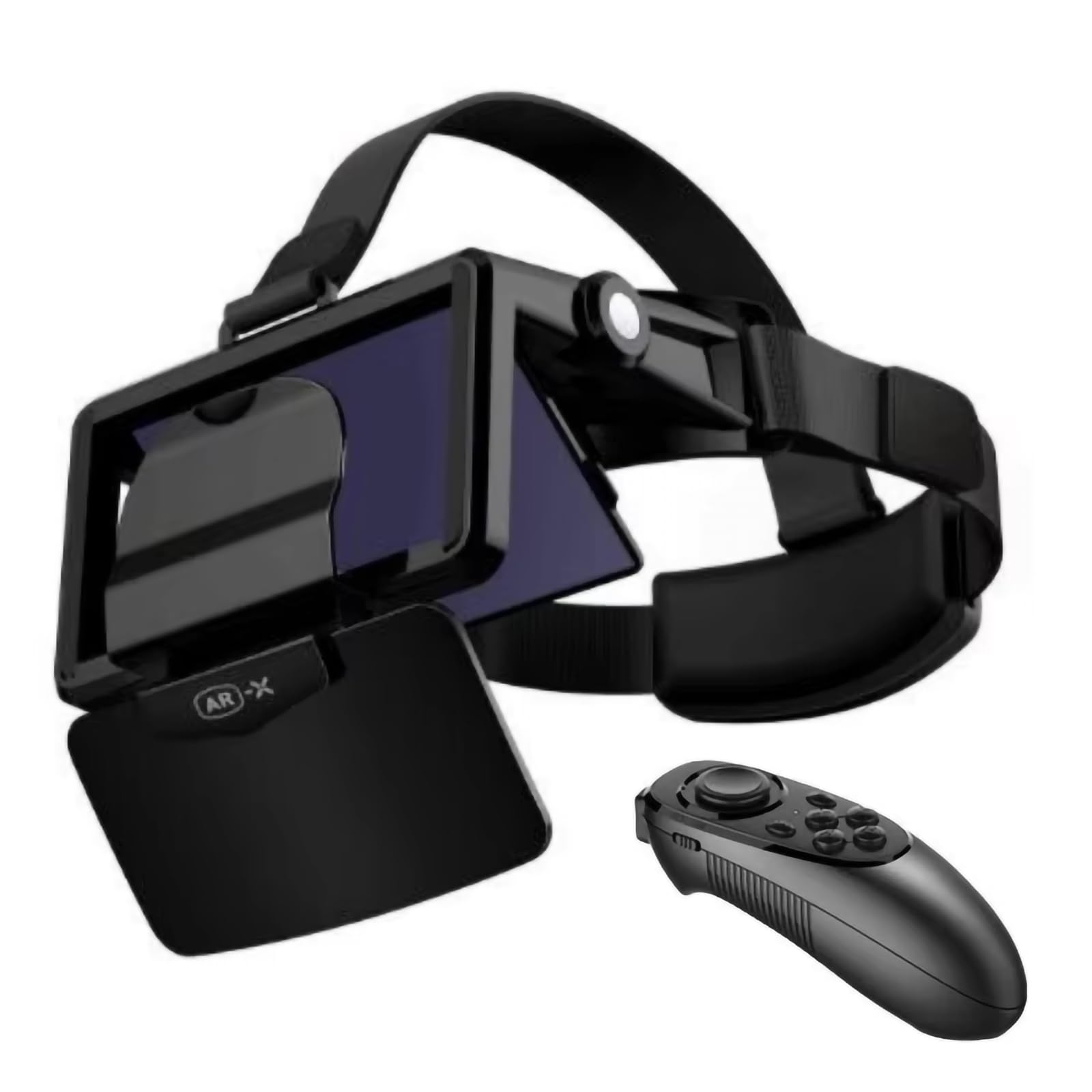 Occhiali VR Occhiali per Realtà virtuale 3D, Casco per Realtà virtuale 3D per Smartphone + Joystick, per Smartphone da 4,7-6,3", Casco VR Migliorato Pieghevole per Smartphone,2GAMEPAD