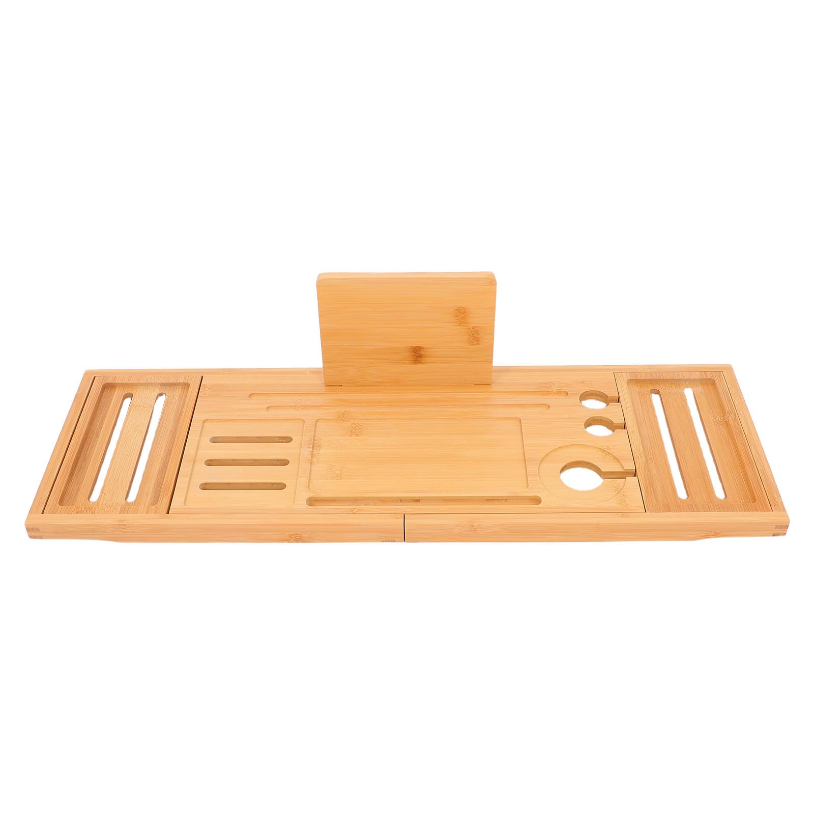 Toyvian Bandeja de Bambú para Bañera Extensible y Ajustable, Organizador Diseño Moderno y Elegante para Accesorios de Baño