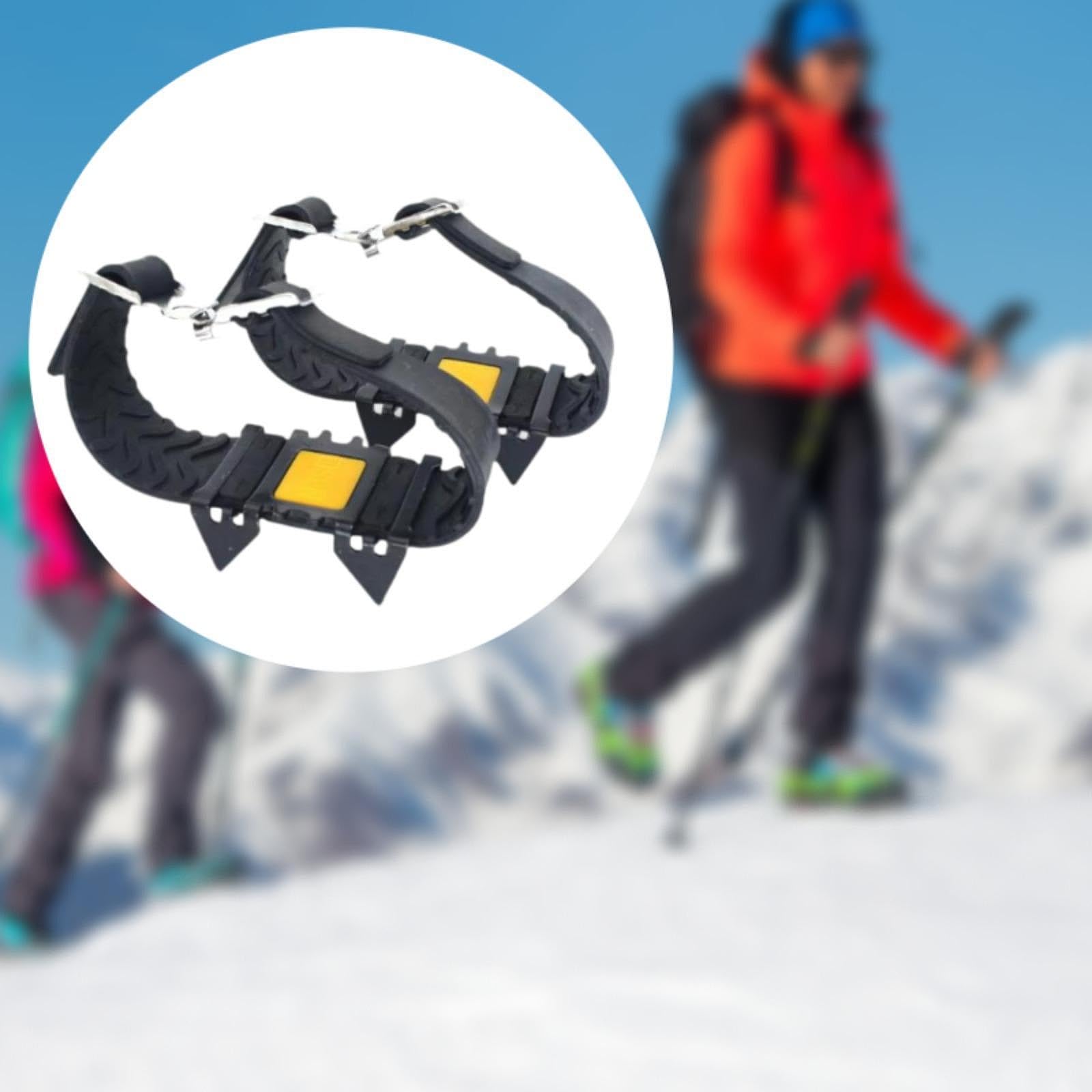 Generic Ice Shoe Crampons for Mountaineering and Hiking, Universal Traction Spikes, Black