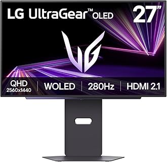 LG UltraGear OLED GX7 Gaming Monitor 27GX790A – QHD 1440p WOLED 27 inch, 480Hz, 0.03ms, 275-1300nits, AMD FreeSync Premium Pro, ClearMR 21000, HDR 400, Delta E ≤ 2, DP 2.1, HDMI 2.1, Black