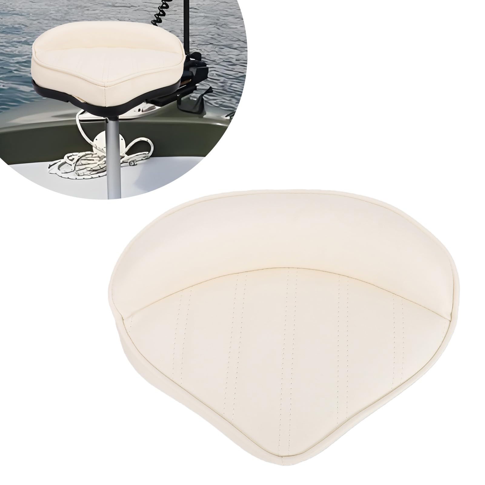 Asiento de Fundición para Barco, Asiento de Espuma de Alta Densidad de Etenilo de Grado Marino, Cómodo y Duradero, para Cubierta de Fundición, Jon Boat (Blanca)