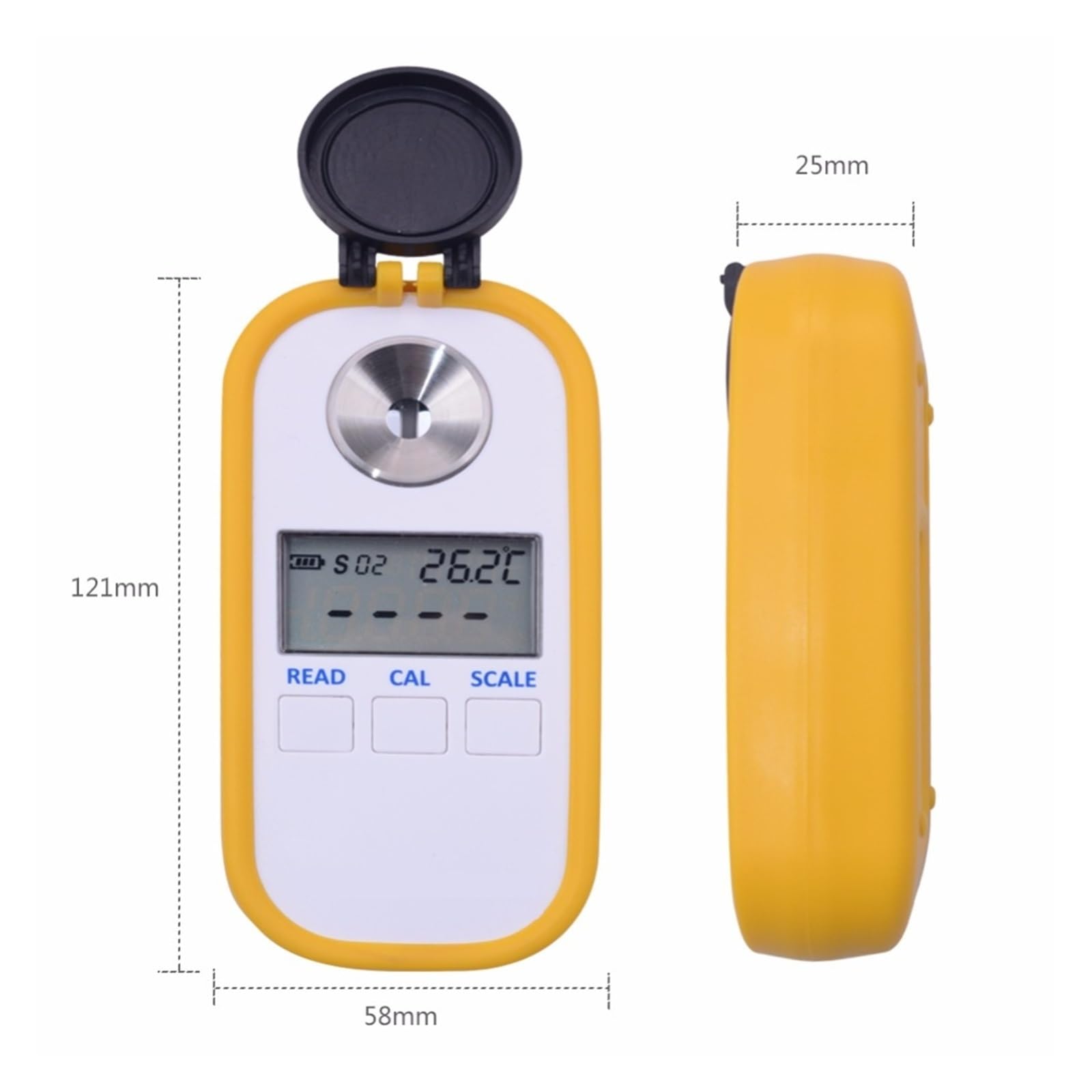 Rifrattometro Digitale for 4 in 1 Brix/Acqua/Be'/Indice di Rifrazione Risposta Rapida