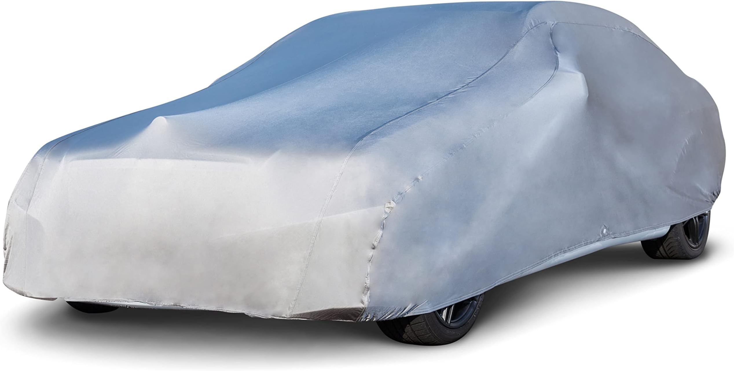 Budge Indoor Stretch Car Cover, Premium Dustproof Protection with Soft Fleece Lining, Breathable Indoor Car Cover Fits Vehicles up to 200 Inches, Gray
