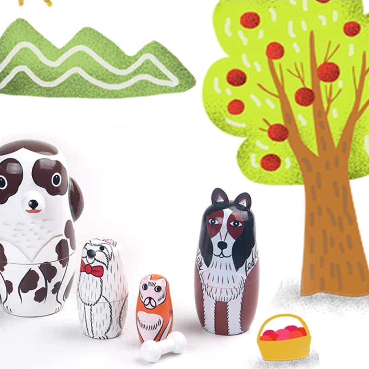 Matrioszki Matrioszka Lalka Rosyjska Puppy Theme Matryoshka, Farm Animal Russian Dolls Meble, Dekoracje I Przechowywanie Rosyjskich Lalek Rosyjskie Lalki