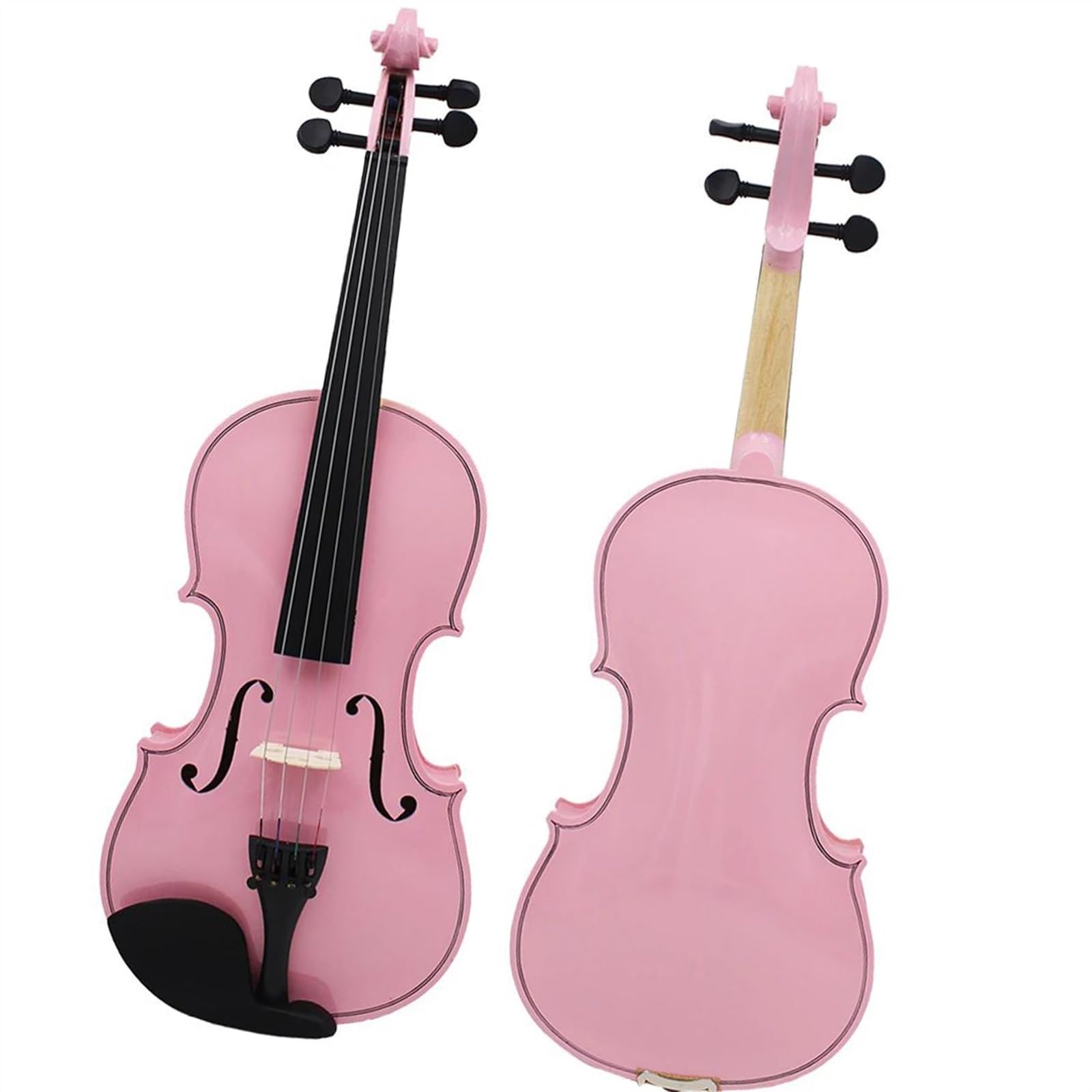 Violine 4/4 Bunte Violine Massivholz Violine Set Für Die Praxis(Pink Set)