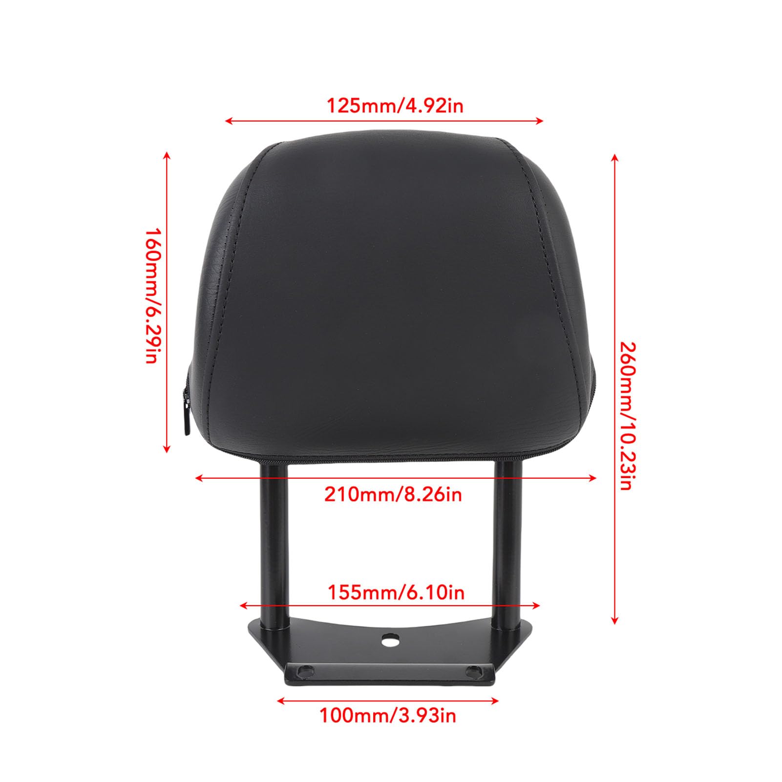 LiebeWH Imbottitura Schienale Passeggero Posteriore Pelle PU Spugna Telaio in Metallo Imbottitura Schienale Posteriore Staccabile con Cuscino di Supporto per Motociclisti Touring Comfort Passeggero