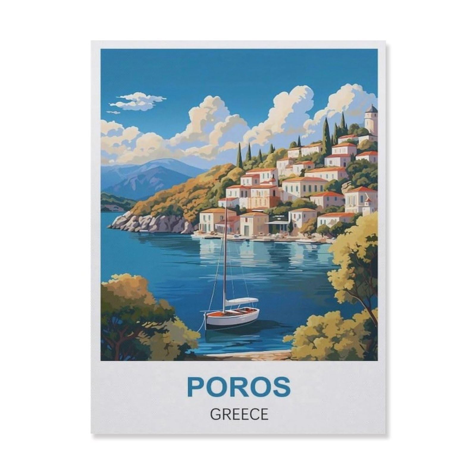 Metal Sign Tin Sign，Poros Greece(15x30cm）