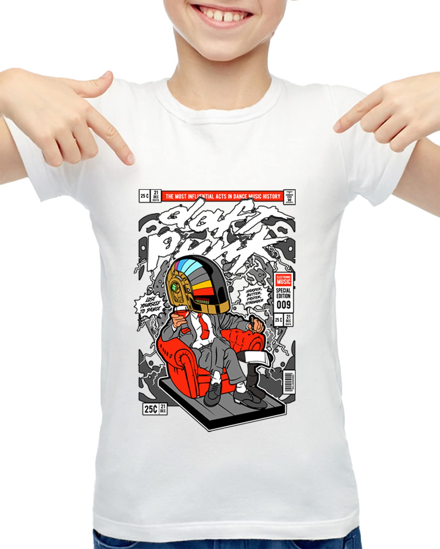 ZINGOMINGExclusive The Daft Punk Boss Music Cotton Unisex Kids Tshirt for Girls and Boys