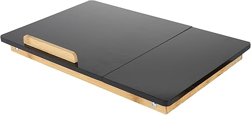 Miniatura 4 de Mind Reader Soporte para computadora portátil, bandeja de cama, dormitorio, patas plegables, rayón de bambú, 21.25 pulgadas de largo x 13.19