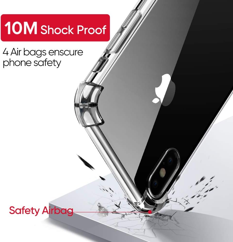 UGREEN Phone Case Compatible for iPhone Xs Max 6.5 Inch Case Premium Clear Soft TPU Gel Slim Fit Transparent Flexible Smartphone Cover Compatible for iPhone Xs Max 2018 (Crystal-White)