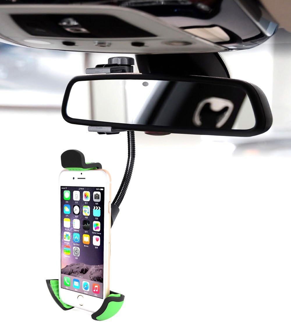 SHINEDA SD-310K Car Rear View Mirror Cell Phone Mount Holder, Single Hand Operation While Driving (Holder K)